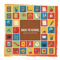 Back to school icons isolated on white background Royalty Free Stock Photo