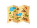 Treasure map illustration isolated on white background Royalty Free Stock Photo