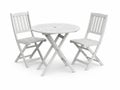 Compact outdoor dining set with two chairs and a round table Royalty Free Stock Photo