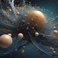 Surreal Cosmic Voyage: Microscopic Universe of Abstract Spheres and Filaments