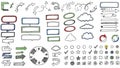 Hand Drawn Doodle Infographic Elements and Icons Set Royalty Free Stock Photo