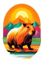 coolest capybara on the planet with the finest smile generated by ai