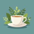 Hot Tea Coffee Cup Beverage Leaves Cafe Relax Concept Royalty Free Stock Photo
