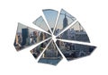 The image features a creative composition of the New York City skyline, including the iconic Empire Royalty Free Stock Photo