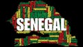 Senegal Tag Cloud Map: Cultural and Travel Keywords Royalty Free Stock Photo