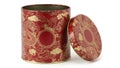Red and gold decorative storage canister Royalty Free Stock Photo