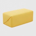 A 3d illustration of a block of cheese isolated on transparent background Royalty Free Stock Photo