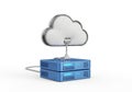 Cloud computing concept with server stack isolated on white background Royalty Free Stock Photo