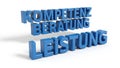 3d german text kompetenz beratung leistung isolated on white background Royalty Free Stock Photo