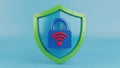 Wifi security shield icon isolated on white background Royalty Free Stock Photo