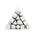 Geometric shapes stacked pyramid isolated on white background Royalty Free Stock Photo