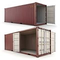3D Illustration of 40ft Cargo Containers Royalty Free Stock Photo