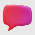 A vibrant 3d speech bubble illustration with gradient colors, isolated on transparent background Royalty Free Stock Photo