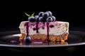 appetizing blueberry cheesecake slice