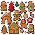 Christmas decoration sticker ginger-bread pattern with an anime-inspired design