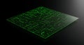 Abstract glowing green microchip infrastructure Royalty Free Stock Photo