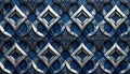 Intricate Metal and Blue Patterned Wall or Floor Design Royalty Free Stock Photo