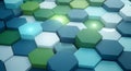 Abstract blue and green hexagonal relief pattern Royalty Free Stock Photo