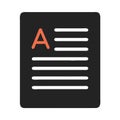 Document with Text Lines and Letter A for Writing and Editing Concepts