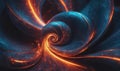 A swirling, abstract pattern in shades of blue and orange creates a dynamic visual Royalty Free Stock Photo