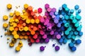 Abstract colorful hexagonal pattern background with vibrant shades