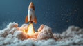 Dynamic Rocket Blastoff with Cosmic Elements
