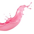 Pink liquid splash isolated on white background Royalty Free Stock Photo