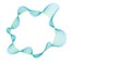 This image features a dynamic, swirling pattern of gradient teal lines against a clean white background
