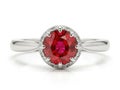 Elegant ruby engagement ring isolated on transparent background Royalty Free Stock Photo