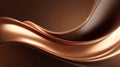 Elegant bronze wavy lines and curves on a dark brown gradient backdrop Royalty Free Stock Photo