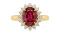 Elegant ruby and diamond ring isolated on transparent background Royalty Free Stock Photo