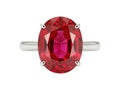 Elegant ruby ring isolated on transparent background Royalty Free Stock Photo