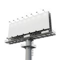 Empty billboard isolated on white background Royalty Free Stock Photo