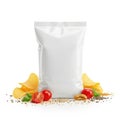 Empty snack bag isolated on white background isolated on white background Royalty Free Stock Photo