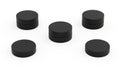 Five black circular objects isolated on white background Royalty Free Stock Photo