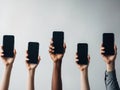 Hands holding smartphones Royalty Free Stock Photo