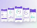 Mobile app dashboard screenshots isolated on white background Royalty Free Stock Photo
