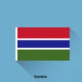 The image features the flag of Gambia, consisting of horizontal stripes in red, blue, Royalty Free Stock Photo