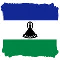 The image features the flag of Lesotho, displaying horizontal stripes of blue, white, Royalty Free Stock Photo