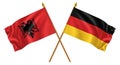 Albania and Germany Flags Crossed - International Relations Royalty Free Stock Photo