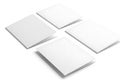 Four blank white sheets of paper isolated on white background Royalty Free Stock Photo