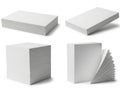 Collection of blank paper stacks Royalty Free Stock Photo