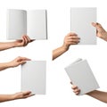 Hands holding blank books Royalty Free Stock Photo