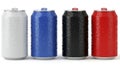 Four colored soda cans Royalty Free Stock Photo