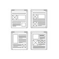 Website wireframe layouts isolated on white background Royalty Free Stock Photo