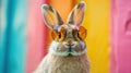 Cool Rabbit with Shades on Vibrant Background - Sunny Bunny