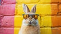 Cool Rabbit with Shades on Vibrant Sunny Background