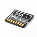 256gb micro sd card isolated on white background Royalty Free Stock Photo