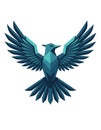 Geometric Bird Logo Phoenix Crow Eagle Winged Teal Royalty Free Stock Photo