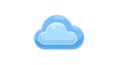 Glossy Light Blue Cloud Icon on White Background Royalty Free Stock Photo